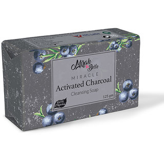 Mirah Belle - Activated Charcoal Soap Bar (125 g) - Clogged Pores, Blackheads, Discoloured Infection Prone Skin.