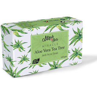 Mirah Belle - Tea Tree, Aloe Vera Soap Bar (125 g) - Acne  Infection Prone, Dehydrated Skin. Vegan, Handmade