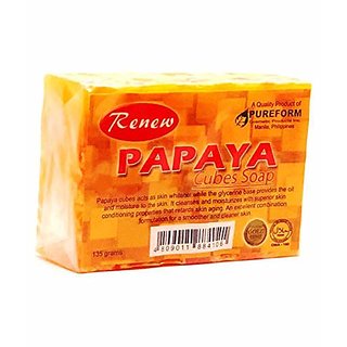                       Renew Papaya Cubes Soap (135g) Pack Of 3                                              