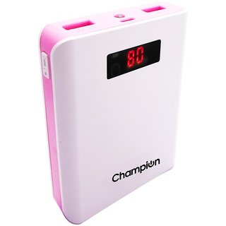Champion Z 10 10400 mAh Digital Power Bank White Pink