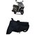 De-Autocare Premium Quality Black Matty Two Wheeler Dustproof Body Cover With Mirror Pockets FOR SUZUKI BURGMAN STREET