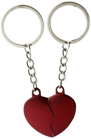 Anishop Cute Broken heart  Red Metal Keychain