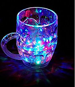 Rainbow Plastic Magic color cup with LED Light Party Mug