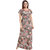 Be You Women Serena Satin Floral Maternity / Feeding Gown - Brown - Free Size