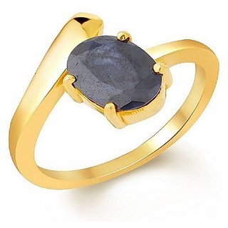                       Natural Blue Sapphire  Gold Plated Ring Original & Unheated Stone Ring By CEYLONMINE                                              