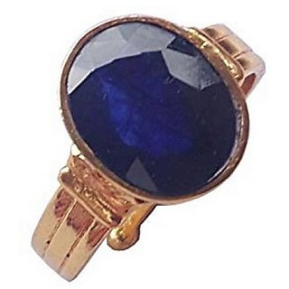                       Original Blue Sapphire Stone Ring Original & Unheated Stone Neelam Stone Gold Plated  Ring By CEYLONMINE                                              