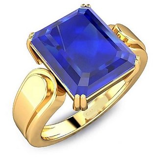                       Ceylonmine- 5.25 Carat Natural Blue Sapphire Stone Ring Gold Plated Unheate                                              