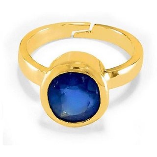                       Original & Lab Certified Blue Sapphire/Neelam Gold Plated Ring Unheated Stone 4.25 Ratti Ring For Astrological Purpose By CEYLONMIONE                                              