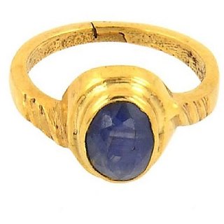                       Natural Stone Blue Sapphire  4.25 Ratti Gold Plated Ring For Unisex BY CEYLONMINE                                              