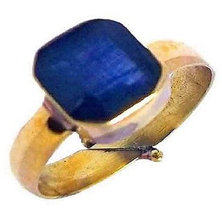                       100% Original Stone Blue Sapphire /Shanipriya Stone  Gold Plated Ring For Astrological Purpose By CEYLONMIONE                                              
