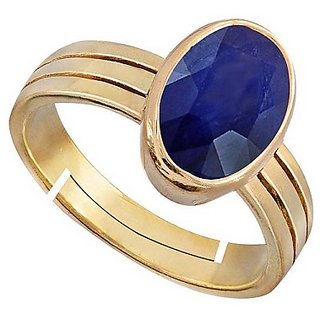                       Original Stone Blue Sapphire /Neelam 5.50 Carat Stone Gold Plated Adjustable Ring By CEYLONMINE                                              