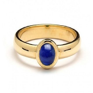                       Lab Certified Natural Stone Blue Sapphir  Ring Gold Plated Adjustable Neelam Gemstone Ring By CEYLONMINE                                              