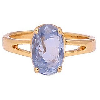                       Original & Lab Certified Blue Sapphire Gold Plated Ring Unheated Stone 4.25 Ratti Ring For Astrological Purpose By CEYLONMIONE                                              
