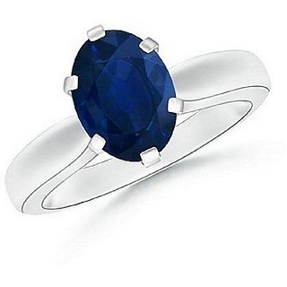                       Unheated & Untreated Stone Blue Sapphire Silver Plated Ring Original Stone Ring By CEYLONMINE                                              
