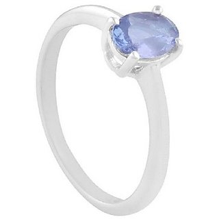                       Unheated & Untreated Stone Blue Sapphire  Silver Plated Ring Original 5.75 Carat Blue Sapphire Stone Ring By CEYLONMINE                                              