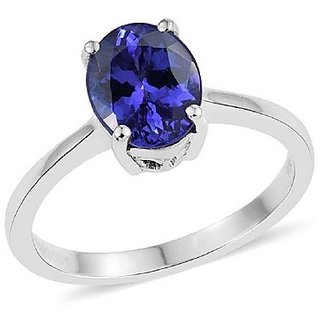                       Precious Stone Blue Sapphire Silver Plated Ring  Original & Lab Certified Gemstone Ring BY CEYLONMINE                                              
