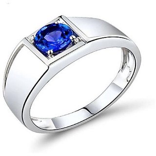                       Ceylonmine- 5.25 Carat Natural Blue Sapphire Stone Ring Silver Plated Unhea                                              