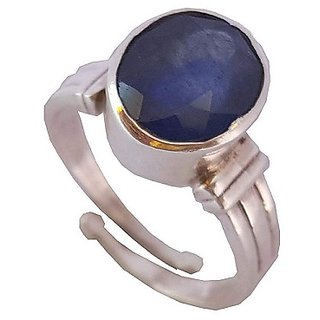                       Blue Sapphire 5.50 Carat Gemstone Silver Plated Ring BY CEYLONMINE                                              