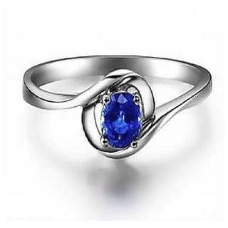                       100% Original Stone Blue Sapphire Stone  Silver Plated Ring For Astrological Purpose By CEYLONMIONE                                              