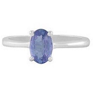                       Blue Sapphire Stone Silver Plated Ring With Natural  Certified Stone Blue Sapphire Ring BY CEYLONMINE                                              