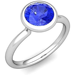                       Original & Lab Certified Blue Sapphire Silver  Plated Ring Unheated Stone 5.25 Ratti Ring For Astrological Purpose By CEYLONMIONE                                              