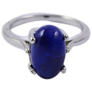                       Original & Lab Certified Blue Sapphire Silver  Plated Ring Unheated Stone 5.25 Ratti Ring For Astrological Purpose By CEYLONMIONE                                              