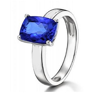                       Precious Stone Blue Sapphire Silver Plated  Ring Original & Lab Certified Gemstone Ring BY CEYLONMINE                                              
