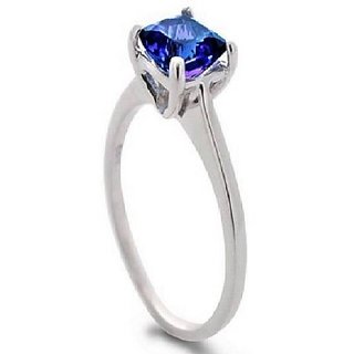                       Original & Lab Certified Blue Sapphire Silver Plated Ring Unheated Stone 4.25 Ratti Ring For Astrological Purpose By CEYLONMIONE                                              