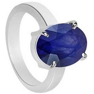                       Unheated & Untreated Stone 6.50 Ratti Blue Sapphire/Neelam Silver Plated Ring Original Stone Ring By CEYLONMINE                                              