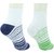 Neska Moda Premium 2 Pair Women Exclusive Formal Cotton Striped Ankle Length Socks Green Purple White S295