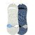 Neska Moda Premium 2 Pair Unisex Cotton No Show Loafer Socks Equipped With Silicon Gel For Grip blue Grey S514
