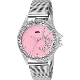                       HRV wonem silver pink stil watch                                              