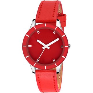                       HRV woman red leather watch                                              