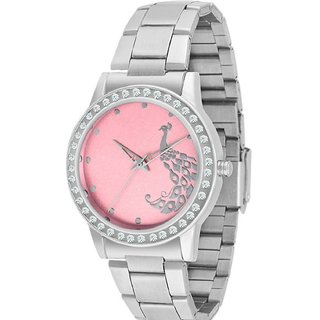                       HRV woman silver pink  metal watch                                              