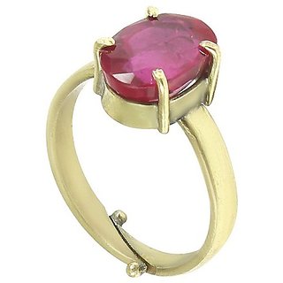                       Original Ruby Ring Lab Certified  Natural Precious 5.25 Ratti Stone Ruby Gold Plated Ring By CEYLONMINE                                              