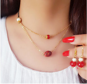 Bhagya Lakshmi Women's pride Traditional Alloy Contemprary Mangalsutra With Earrings For Women