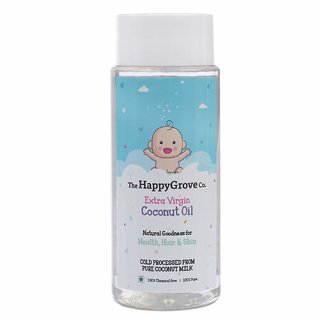 The HappyGrove Co. Extra Virgin Coconut Oil Baby Oil (No Preservatives No Chemicals No Mineral Oils)