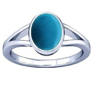                       Natural Turquoise Silver Ring Firoza Gemstone By Ceylonmine                                              