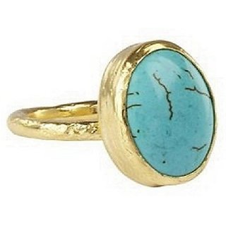                       Natural & Original Turquoise gold plated Ring firoza gemstone by Ceylonmine                                              
