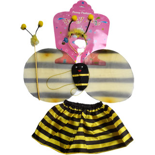 Kaku Fancy Dresses Bumble Bee Accessories for Costume -Yellow-Black, 3-8 Years - Freesize, for Girls