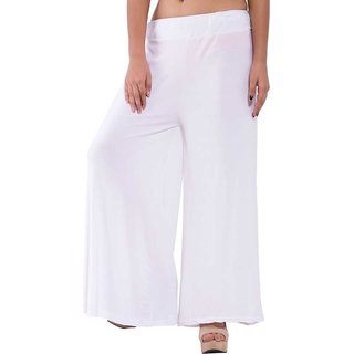                       Plazzo pant or trouser  in white  colour                                              