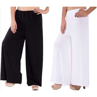                       UneR Plazzo pant or trouser  in black -white                                              