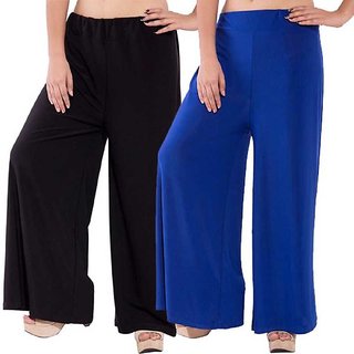                       UneR Plazzo pant or trouser  in black Blue  colour                                              