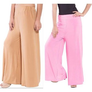                       Combo pack Palazzo pant or trouser  in skin -pink  (free size)                                              