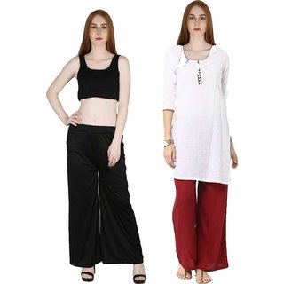                      UneR Free size palazzo /pant (pack 2)                                              