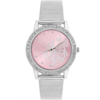 HRV women silver pink stil watch