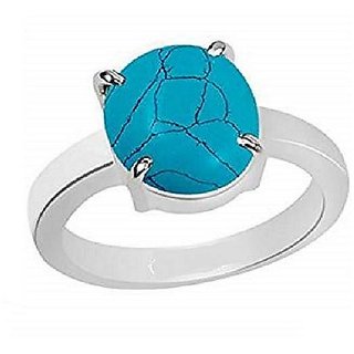                       Turquoise Ring Original  Unheated gemstone Firoza gemstone silver ring lab certified by CEYLONMINE                                              
