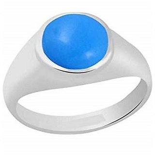                       Turquoise Ring Original  Unheated gemstone Firoza gemstone silver ring lab certified by CEYLONMINE                                              