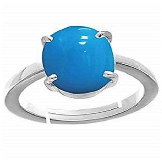                       Turquoise Ring Original  Unheated gemstone Firoza gemstone silver ring lab certified by CEYLONMINE                                              
