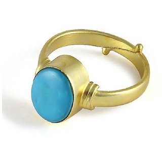                       Firoza Ring Natural & Certified gemstone Turquoise gold plated ring by CEYLONMINE                                              
